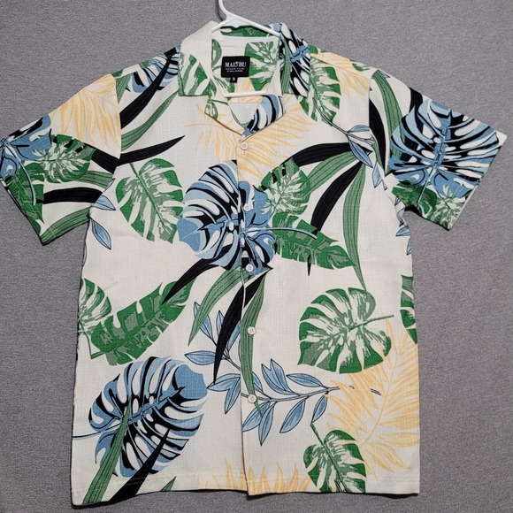 Drill Clothing Other - MALIBU BEACH CLUB Hawaiian Shirt Mens Small Button Up Short Sleeve Casual